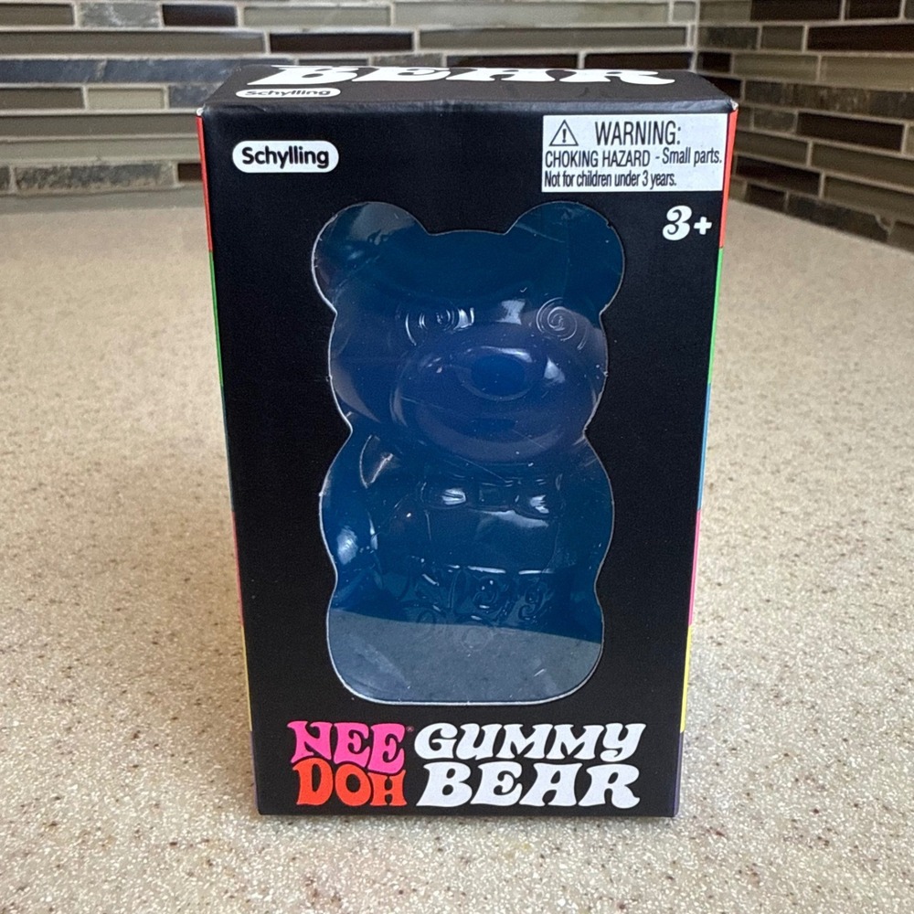 Authentic NeeDoh Gummy Bear Berry Blast Blue Squishy Fidget Toy Schylling NIB